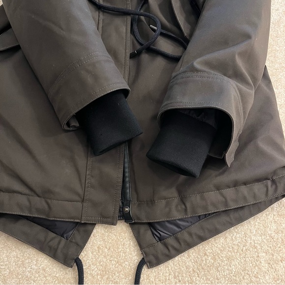 Mackage Jacket Womens Small Green Down Parka Coat Pockets Silver Fox Fur Hood - Picture 4 of 14